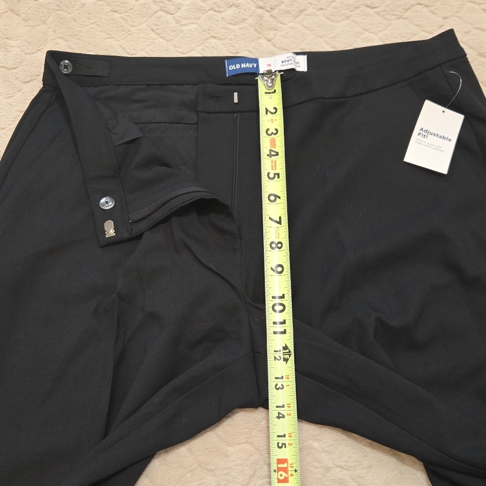 Old Navy Black Mid-Rise Boot Cut Adjustable Waist Dress Pants, Size 16 NWT - Picture 5 of 10